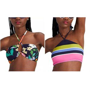 NWT Kate Spade New York Women's Bandeau Bikini High Neck Size M-XL $100 12HL417